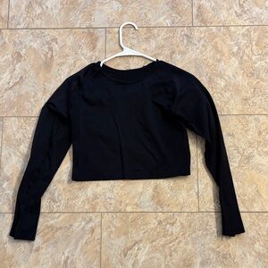 Black Long Sleeve Crop Top